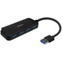 Aisens Hub USB 3.0 4 Puertos Tipo A, Negro, 15cm